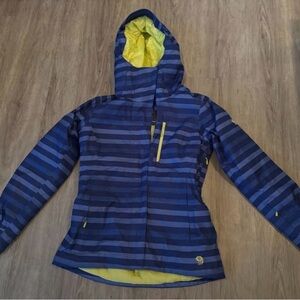 Marmot Blue and Yellow Striped Ski Jacket